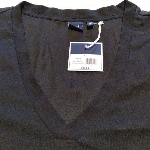 Kaari Blue Blouse, Top, Shirt Black Casual XL Back Silky Front Cotton New $49.50 - Picture 6 of 6