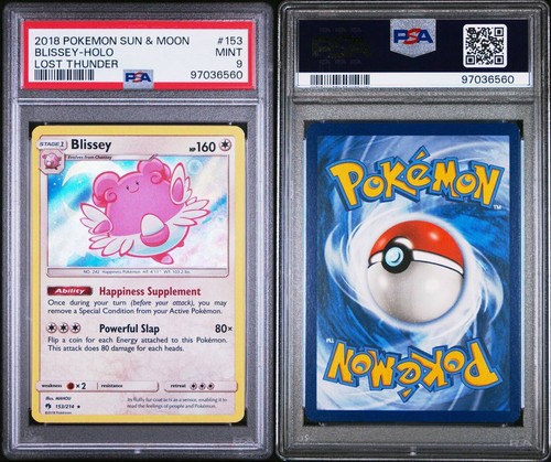 2018 Blissey Holo PSA 9 - POP 28 Pokémon Sun & Moon Lost Thunder - Picture 3 of 4