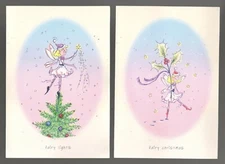 12 Fairy Christmas Greeting Cards, Robert Frederick Andrea Evans, 2 Designs 2002