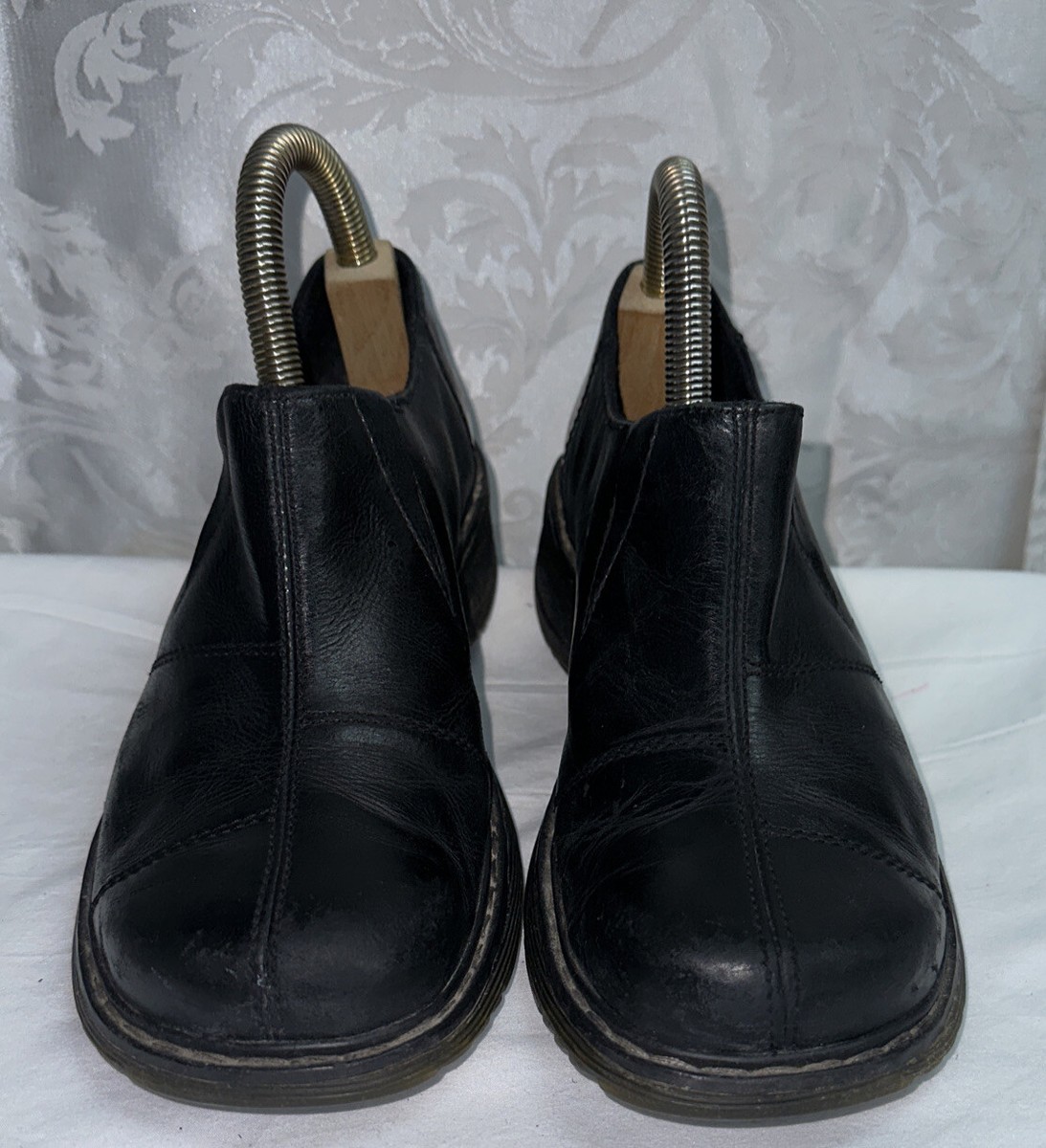 Martens ELLA Black Leather Slip On Alternative Style Unisex US