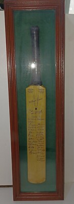 Repro 1946-47 Australia VS England CRICKET BAT FRAMED Vintage Signed By Players