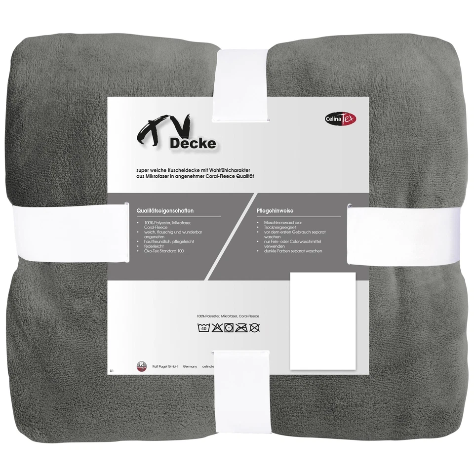 Kuscheldecken Fleece Mikrofaser Flausch Tagesdecken OEKO-TEX TV Decke CelinaTex