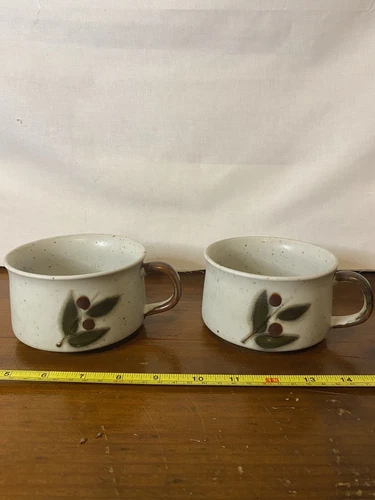 Set Of Otagiri Bittersweet Soup Mug Speckled Stoneware Japan Berries Vintage cup
