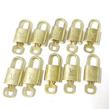 LOUIS VUITTON LV 10 SET PADLOCK KEY BAG CHARM CADENA GOLD-PLATED FRANCE 31MT193