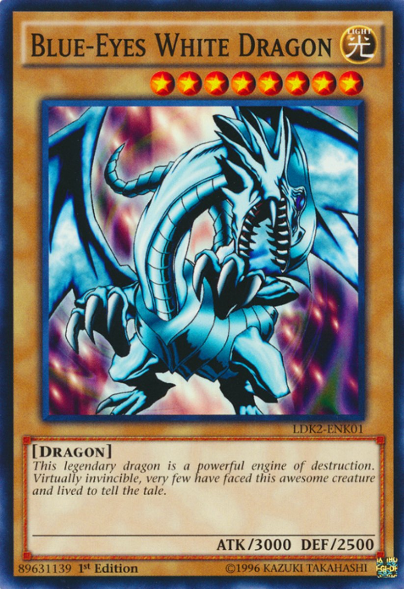 Blue-Eyes White Dragon (LOB art) - LED3- X 3 1st Edition Near Mint