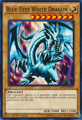 遊戯王カード Blue-Eyes With Dragon Blue-Eyes White Dragon (LOB art) - LED3- X 3 1st Edition Near Mint