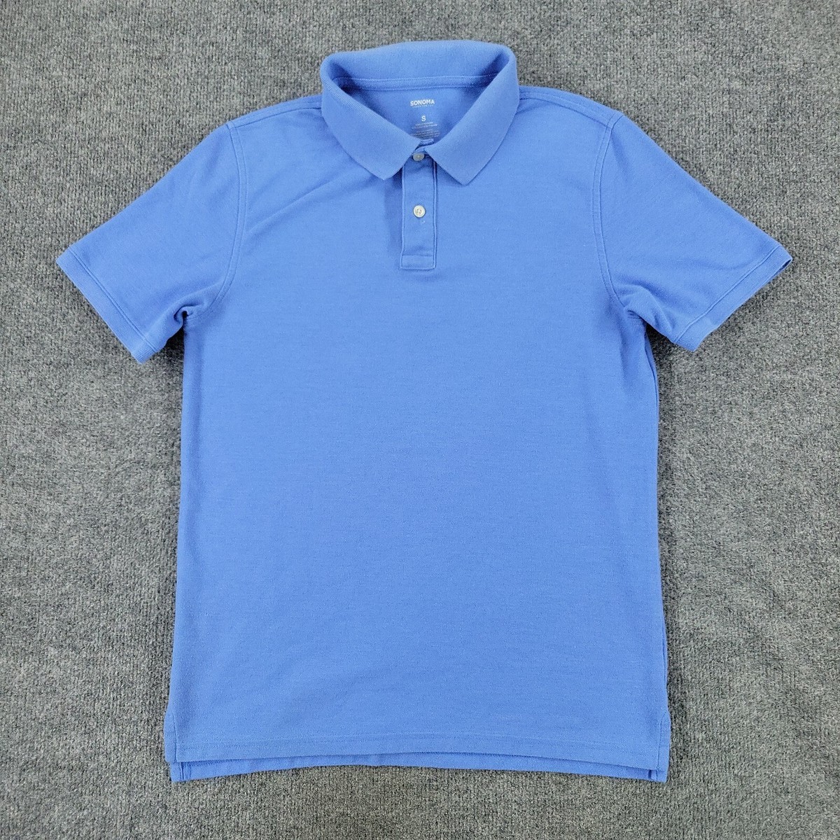 Sonoma Polo Shirt Men's Small Blue Collared Short Sleeve 2-Button