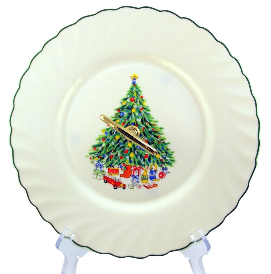 Noel Porcelle Tidbit Plate Tray House of Salem Christmas Tree Gold
