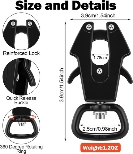2 Stück Frosch Clip Hundeleine Clip 360 Grad Drehbar Clip Schwerlast Schnellverschluss C - Bild 2 von 11