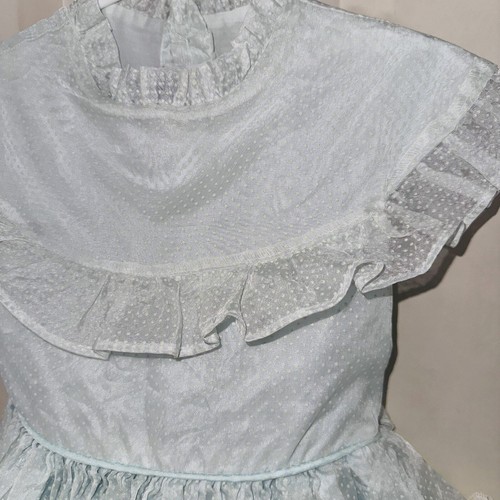 Vintage 80's Martha’s Miniatures Blue Dotted Swiss Party Pageant Dress Rare 3T - Picture 3 of 8