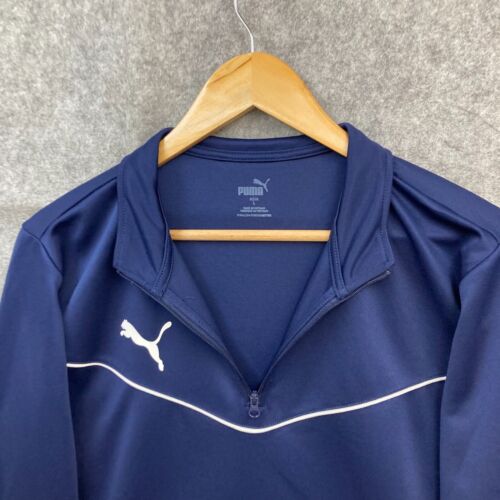 Puma Womens Jumper Size L Large Asian Blue 1/4 Zip Long Sleeve 17715 - Picture 3 of 9