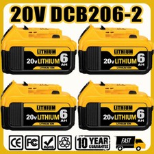 Pack 6.0Ah Battery replacement For DeWalt Lithium Ion 20 Volt DCB206-2 DCB200