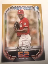 2021 Bowman Scout's Top 100 Jumbo 5x7 Hunter Greene Reds BTP-52 /10