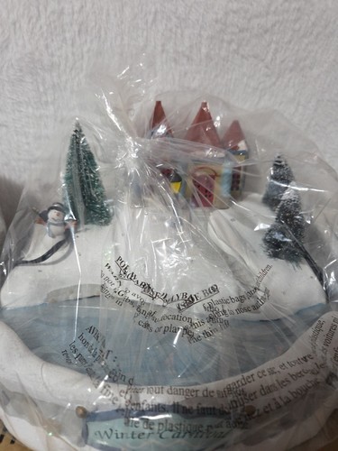 Avon Winter Carnival Pond Weihnachten Glasfaser 2005 Brandneu - Bild 3 von 7