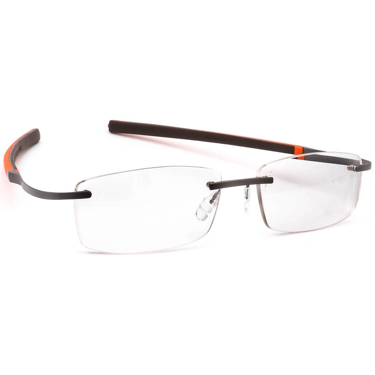 Tag Heuer Eyeglasses TH 0344 004 Gunmetal/Orange/Brown Rimless France  57[]17 140