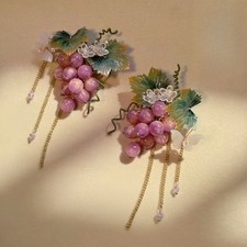 Grape Tassel Hair Clip Pair Tang Style Hanfu Hair Accessory 2pc