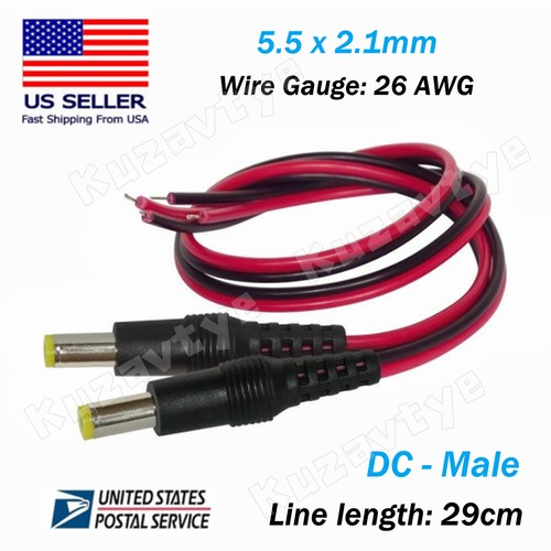 5/50Pcs DC Power Pigtail Cable Wire Male Female Connectors Adapters 5.5 x 2.1mm - Picture 18 of 20