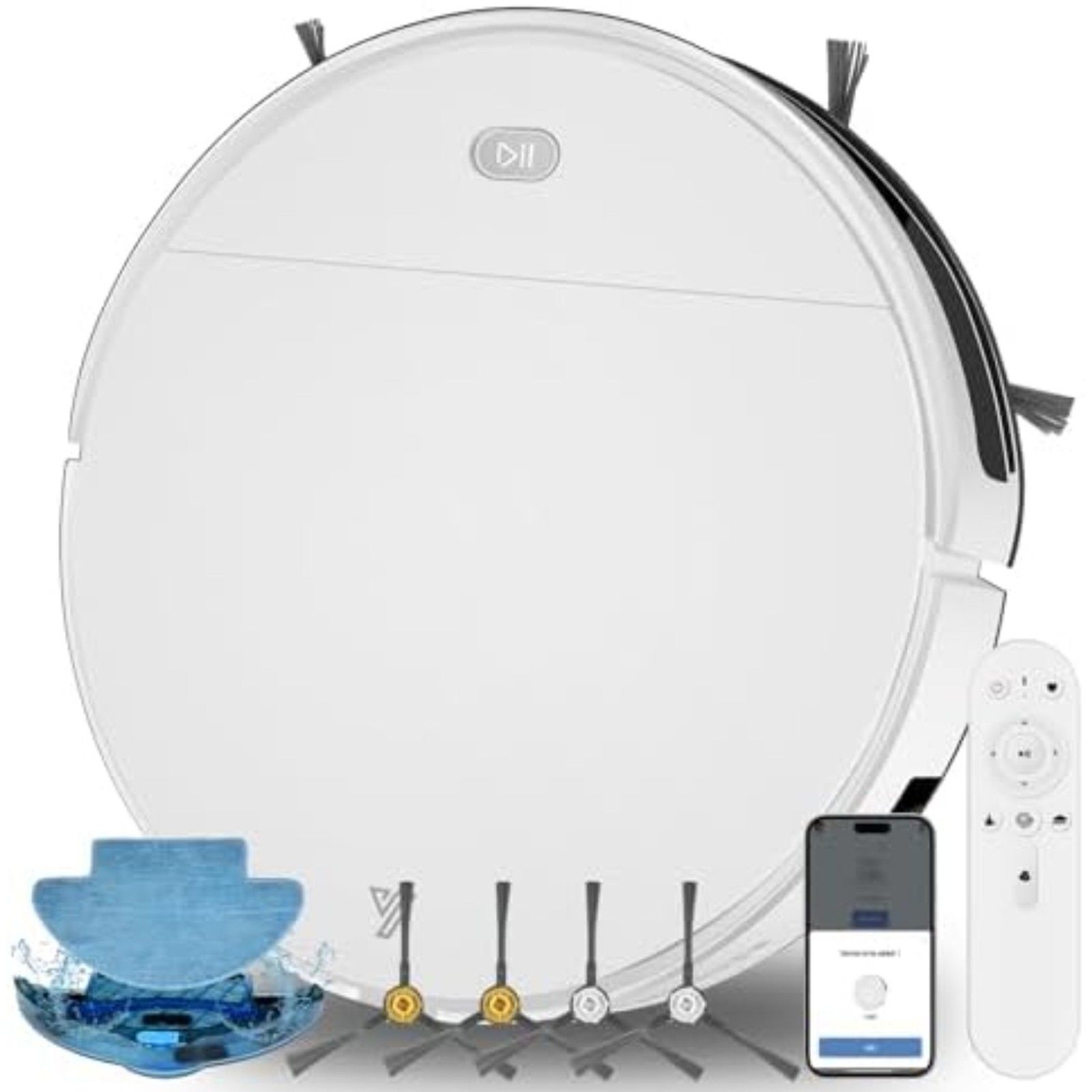 Robot Vacuum and Mop: 4500Pa Suction with Schedule Clean, Automatic Recharge-image