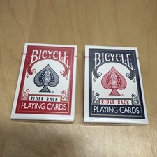 Vintage 2 Bicycle Poker 808 Blue Red Deck Rider Back Playing Cards Blue Seal