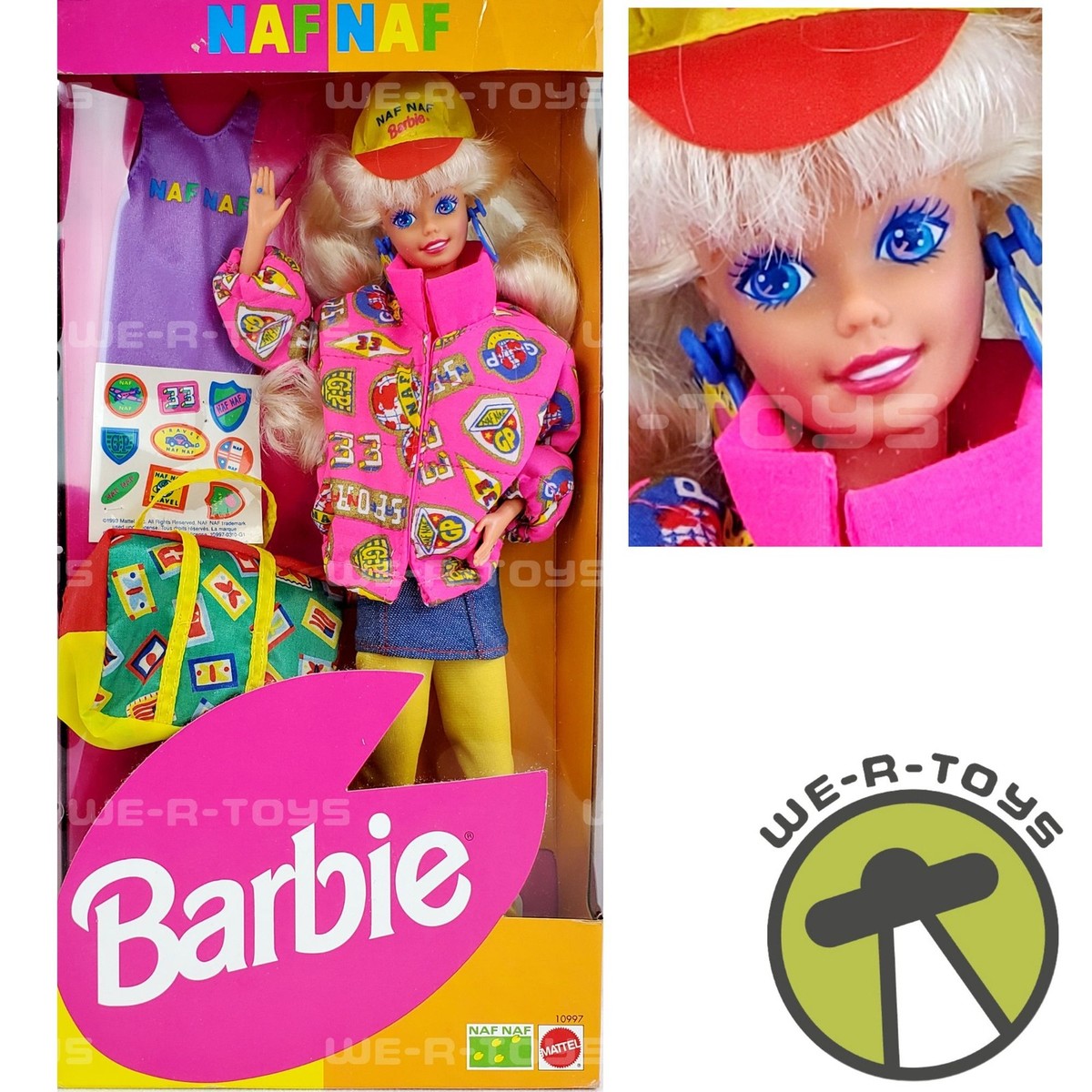 Barbie Naf Naf Travel Doll With Stickers 1993 Mattel No 10997 NEW