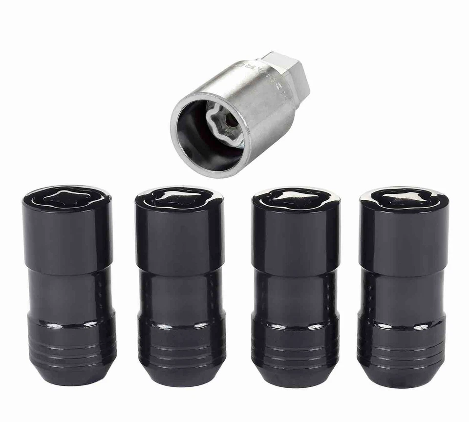 Juego/Kit de bloqueo de tuerca de rueda universal NEGRO M14 x 1,5 para Cady Chevy GMC Hummer Foto 2 de 4