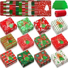 120 Pack Christmas Bakery Boxes 5x5x3" with Window Cookie Gift Packaging