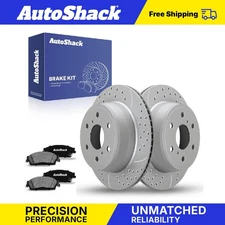 Rear Drilled Slotted Brake Rotors Ceramic Pads for Chevy Silverado 1500 V8
