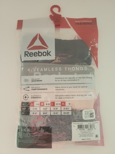 Reebok Women Seamless Performance Thongs 4 Pack Size XL 16 - Picture 3 of 4
