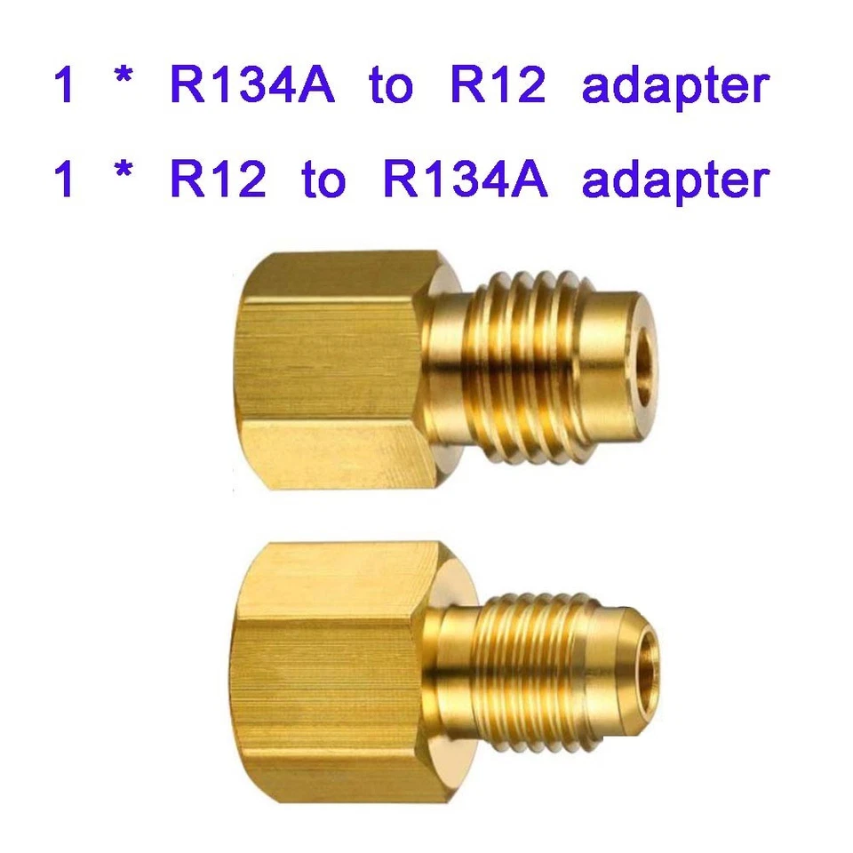 Accessories Adapter Connector Parts R12 To R134a R134a To R12 2pcs/Set Hot New - Image 3 of 4
