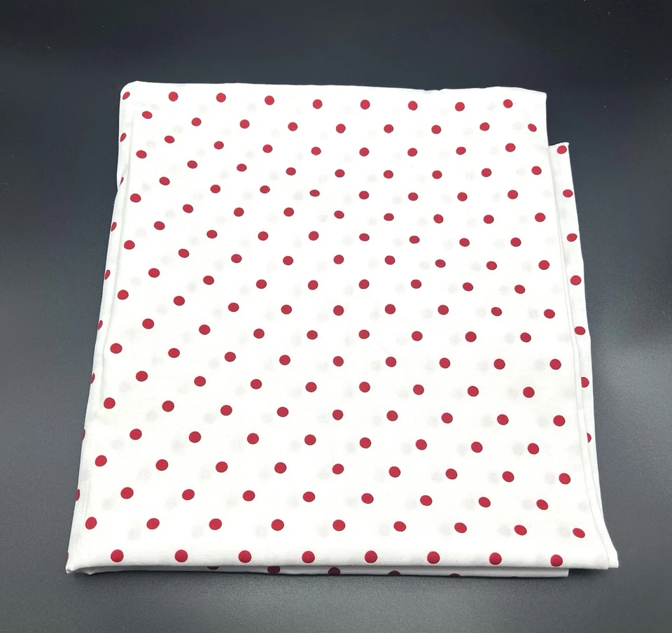 Polka Dot White Red Cranston Print Works Schwartz Liebman- 48” x 44” - Image 3 of 4