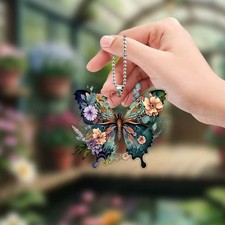 New Butterfly Keychain Car Mirror Charm Bag Pendant Fashion Accessory Gift