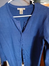 evie. Women's Blue Button-Down Cardigan Sweater Size M