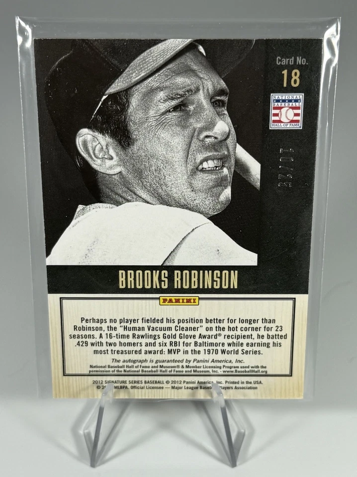 Panini Signature Series Brooks Robinson Hitters Inc 2012 automático #/25 Foto 2 de 2