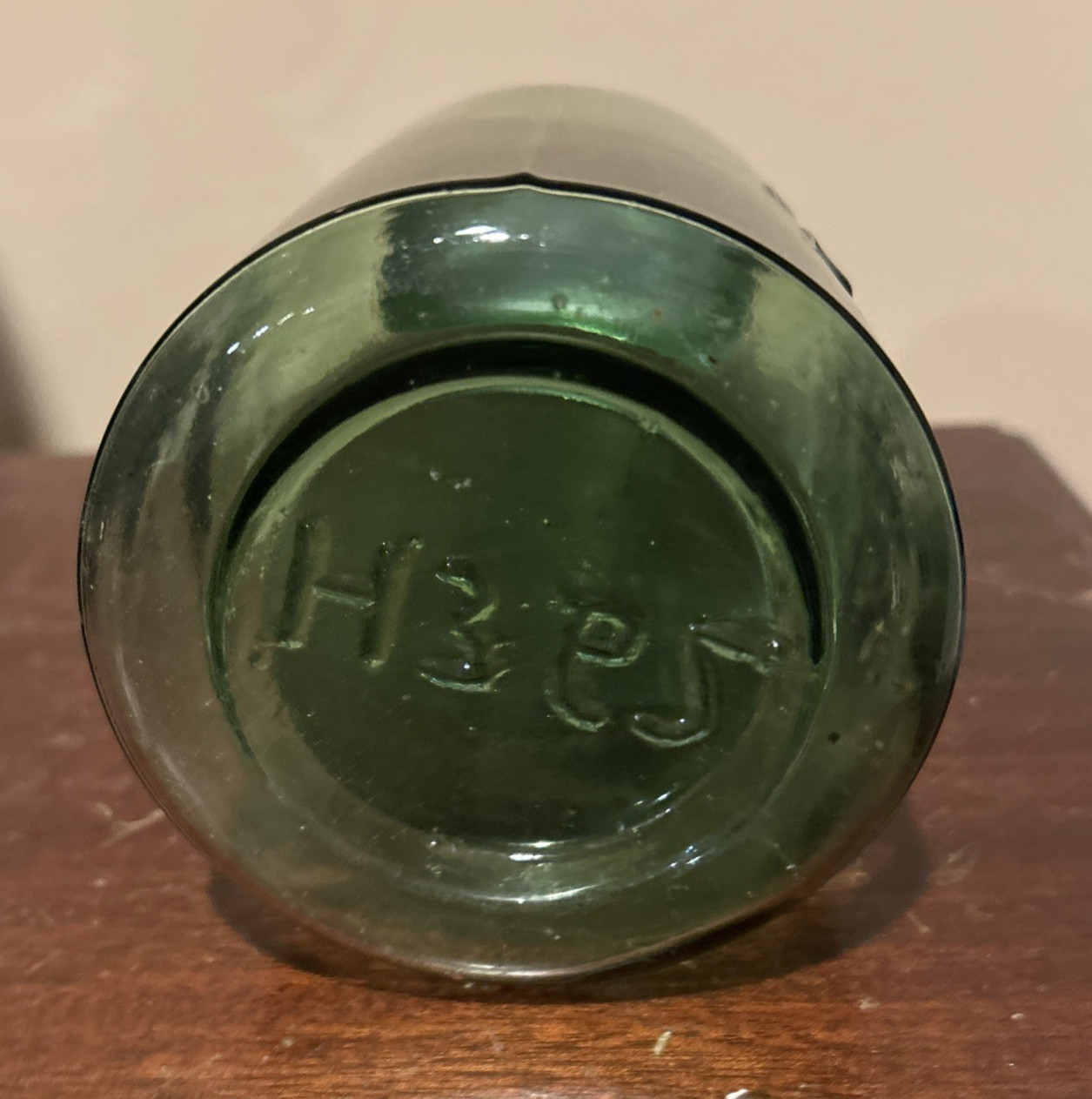 Vintage  Green Quart Mason's Patent Nov 30 1858 Canning Jar Zinc Lid H362