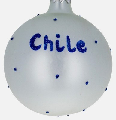 Hand painted Chile flag Christmas ornament