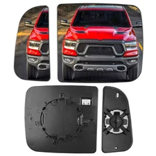 Upper & Lower Tow Mirror Spotter Glass Driver Side For 10-20 RAM 1500 2500 3500