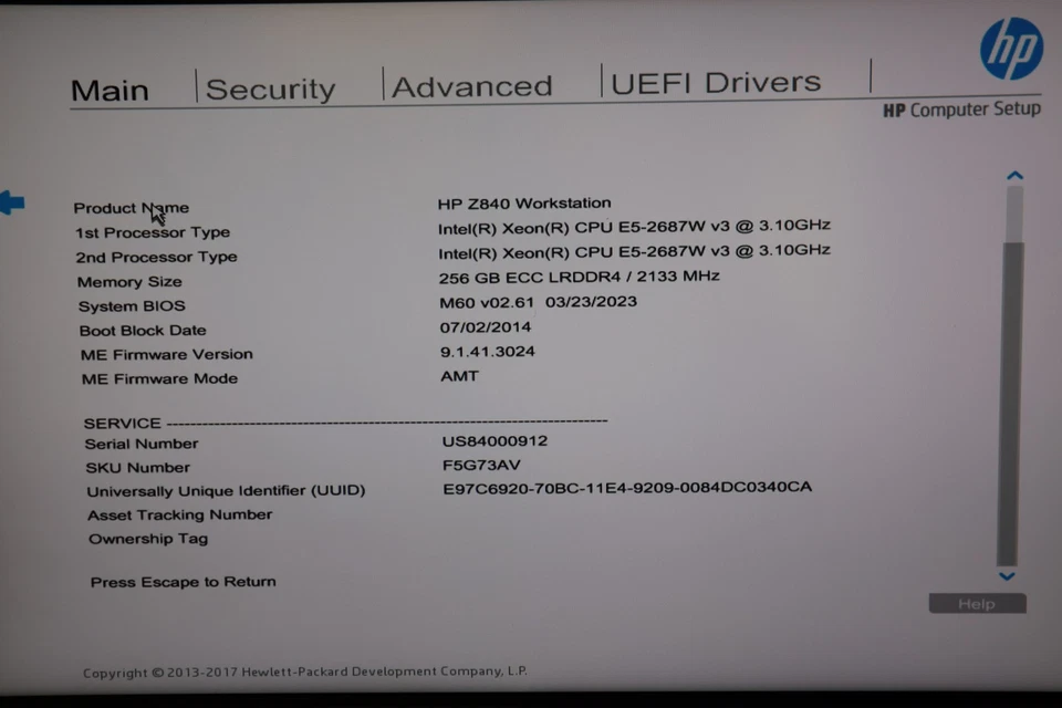 Computadora de escritorio HP Z840 Intel Xeon E5-2687W v3 256 GB RAM 512 GB NVMe sin sistema operativo Foto 3 de 4