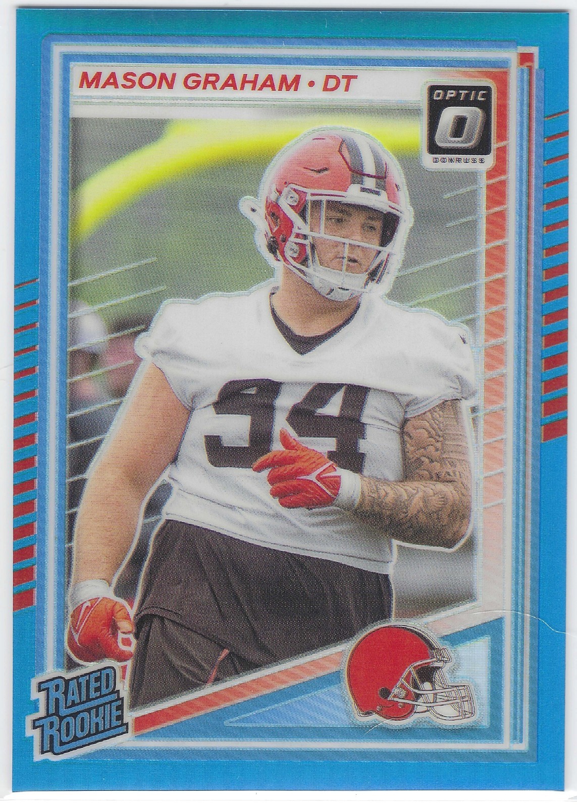 Mason Graham 2025 Panini Donruss Optic #206 Aqua Prizm Rated Rookie /349