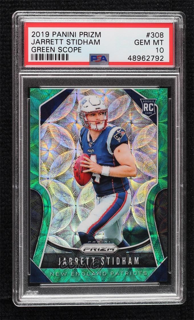2019 Prizm Rookies Green Scope 13/75 Jarrett Stidham PSA 10 GEM MT Rookie RC 3pb