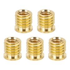 5 Pcs 1/4" Female to 3/8" Male Convert Screw Adapters Mount, Gold