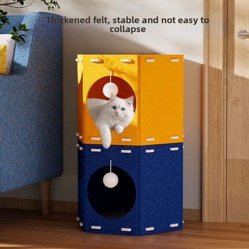 Stackable Cat Castle House Hole Design Cat Condo Cat House Four Seasons - Picture 4 of 14