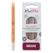 Dreamz Interchangeable Circular Knitting Needles 3.75mm Birch Wood Orange Lily