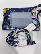 NEW Vera Bradley Grey "Charmont Meadow" Zip ID Lanyard set Retired Pattern