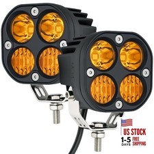 2-Pack 40W 3Inch LED Pod Light - Bright Off-Road Driving Fog Yellow Combo Beam