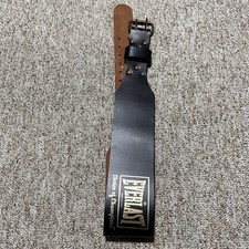 Everlast Weight Belt Model 1012 Size L-XL Leather Adjustable 33-42” USA Black