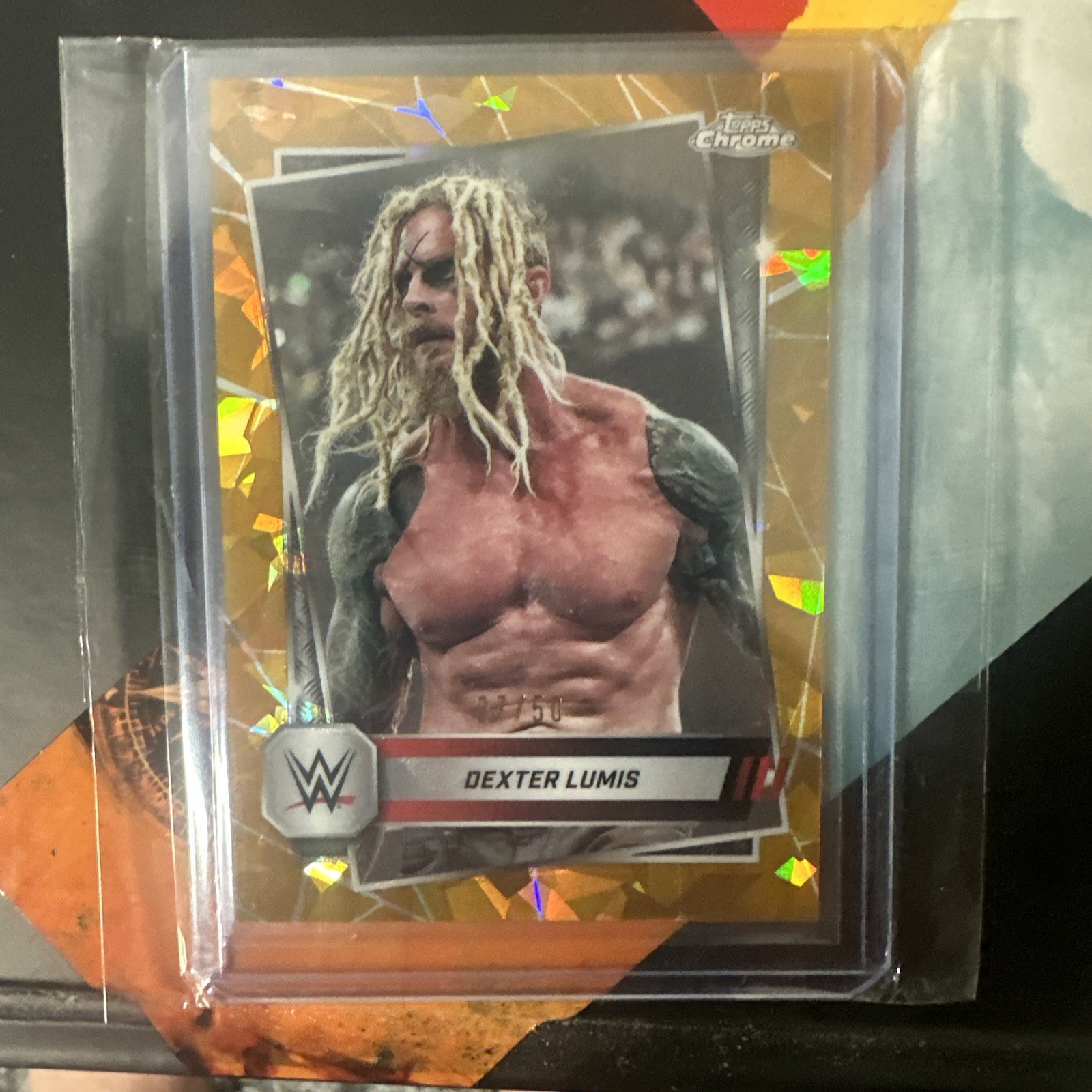 2025 Topps Chrome WWE Dexter Lumis Gold Geometric Refractor /50