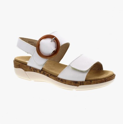 Remonte R6853 Damen Leder Slipper Atmungsaktiv Freizeit Weiß Sandalen