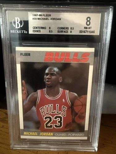 1987-88 Fleer - Michael Jordan #59 Near Mint BGS 8 Beautiful Card