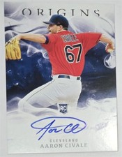 Aaron Civale signed baseball card  Guardians) 2020 Panini Origins Rookie RC #24