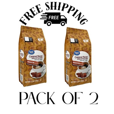 (PACK OF 2) Great Value Caramel Pecan Ground Coffee, 12 oz